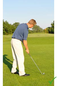 selecting a point within one metre on the ball to target line Selecting a point within one metre on the ball to target line
